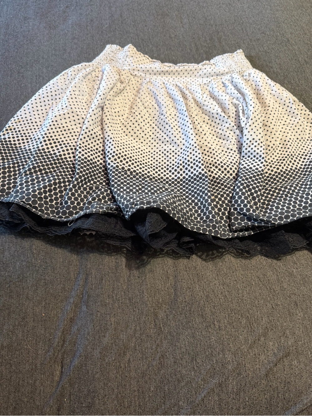 Girls Black and White Polka Dot Layered Skirt